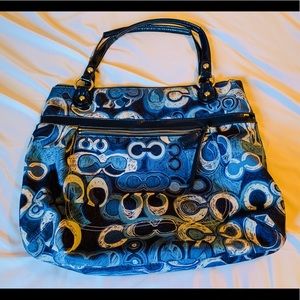 Coach Signature Blue Poppy Tote